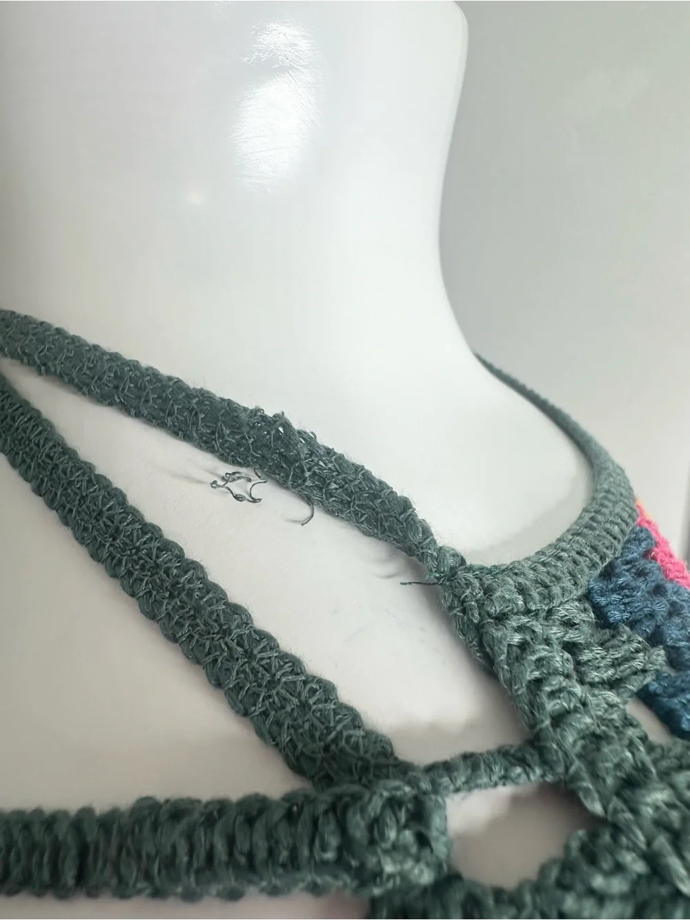 ZARA OPEN BACK CROCHET TOP- L -PRELOVED